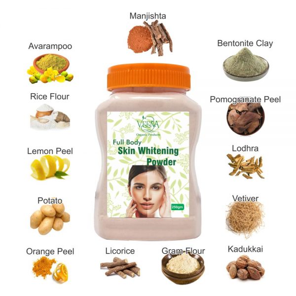 Full Body Skin Whitening Bath Powder Veena Organic Products